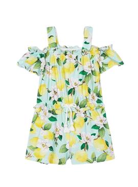 Jumpsuit Mayoral Knitted Vert Fleuri pour Fille