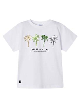 T-Shirt Mayoral Palms Blanc pour Garçon