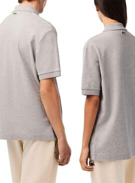 Polo Lacoste Loose Gris pour Homme et Femme