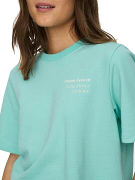 T-Shirt Only Sasja Turquoise pour Femme
