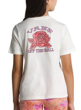 T-Shirt Vans Roses Blanc pour Fille