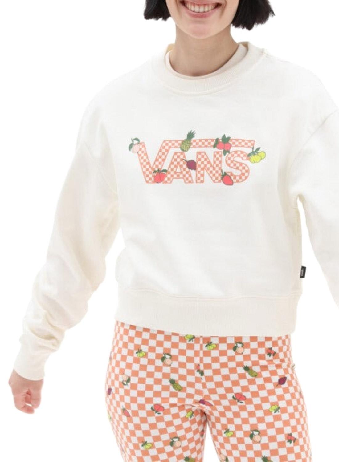 Sweat Vans Fruit Check Blanc pour Femme