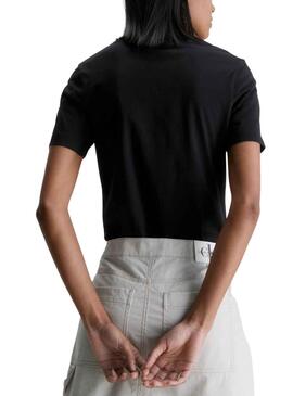 T-Shirt Calvin Klein Jumpsuitlogo Slim Noire Femme