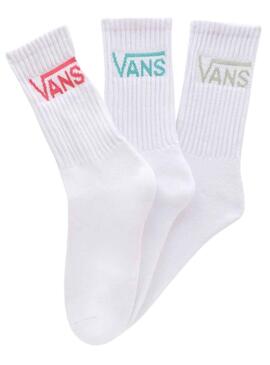 Chaussettes Vans Classic Crew Blanc pour Femme