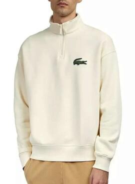Sweat Lacoste Eco Beige pour Homme