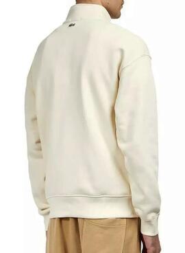 Sweat Lacoste Eco Beige pour Homme