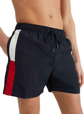 Slip de bain Tommy Hilfiger Flag Bleu Bleu Marine