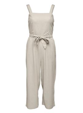 Jumpsuit Only Mélange Lin Beige pour Femme