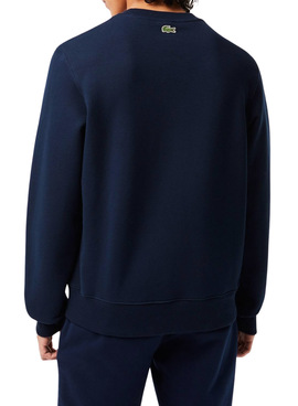 Sweat Lacoste Relaxed Fit Bleu Marine pour Homme
