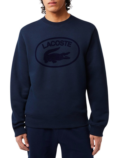 Sweat Lacoste Relaxed Fit Bleu Marine pour Homme