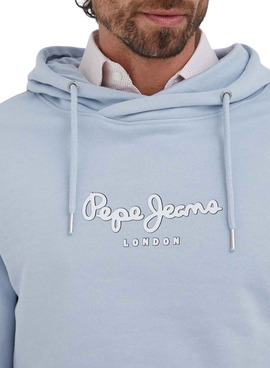 Sweat Pepe Jeans Edward Hoodie Bleu pour Homme