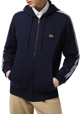 Sweat Lacoste Classic Zip Bleu Marine pour Homme