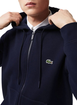 Sweat Lacoste Classic Zip Bleu Marine pour Homme