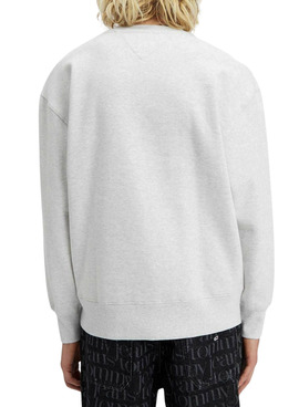 Sweat Tommy Jeans Relaxed pour Homme Gris