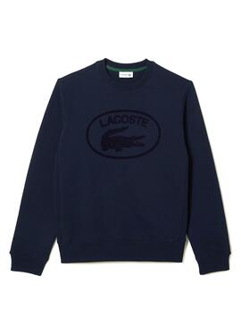 Sweat Lacoste Relaxed Fit Bleu Marine pour Homme