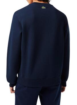 Sweat Lacoste Relaxed Fit Bleu Marine pour Homme