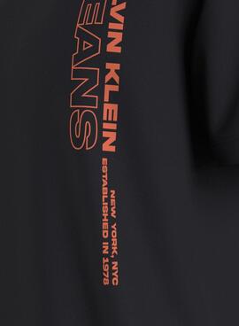 T-Shirt Calvin Klein Stacked Noire pour Homme