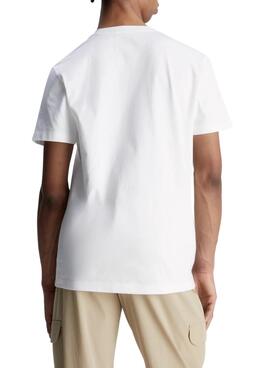 T-Shirt Calvin Klein Monologo Blanc pour Homme
