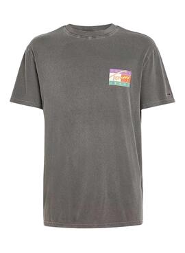 T-Shirt Tommy Jeans Signature Gris pour Homme