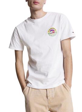 T-Shirt Tommy Jeans Circle Blanc pour Homme