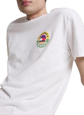 T-Shirt Tommy Jeans Circle Blanc pour Homme