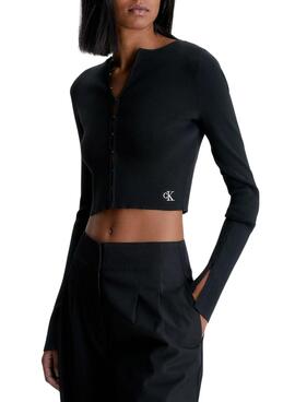 Cardigan Calvin Klein Hook Noire pour Femme