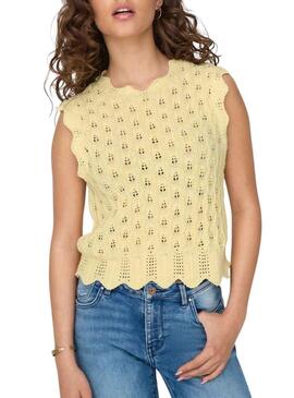 Top Only Luna Knitted Jaune pour Femme