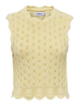 Top Only Luna Knitted Jaune pour Femme