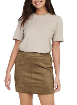 T-Shirt Only Lonely Beige pour Femme