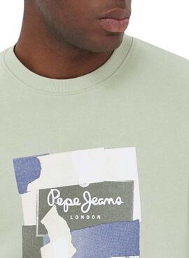 Sweat Pepe Jeans Oldwive Vert pour Homme