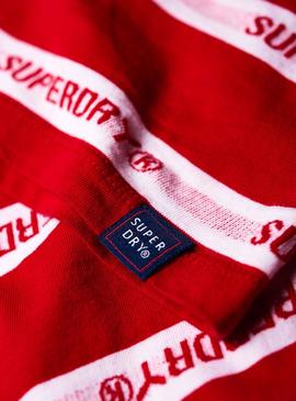 T-Shirt Superdry Cote Stripe Rouge Femme