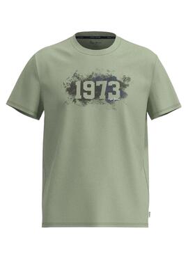 T-Shirt Pepe Jeans Ovingdean Vert pour Homme