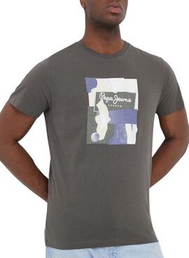T-Shirt Pepe Jeans Oldwide Gris pour Homme
