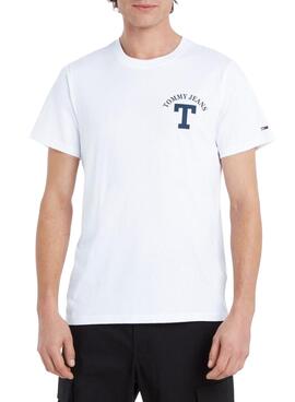T-Shirt Tommy Jeans Lettre Blanc pour Homme