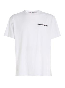 T-Shirt Tommy Jeans Linear Blanc pour Homme