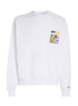 Sweat Tommy Jeans Luxe Blanc pour Homme