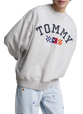 Sweat Tommy Jeans Archive Gris pour Homme