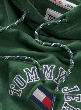 Sweat Tommy Jeans Arched Vert pour Homme