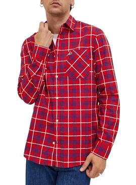 Chemise Tommy Jeans Small Check Rouge pour Homme
