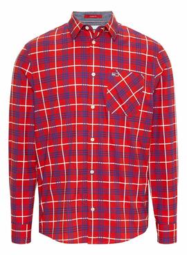 Chemise Tommy Jeans Small Check Rouge pour Homme