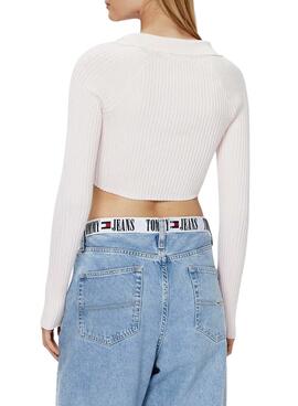 Pull Tommy Jeans Badge Blanc pour Femme