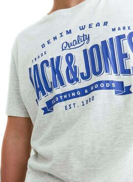 T-Shirt Jack & Jones Logo Blanc pour Homme