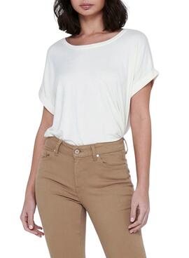 T-Shirt Only Moster Blanc Beige pour Femme