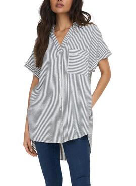 Chemise Only Fenna Listas Gris pour Femme
