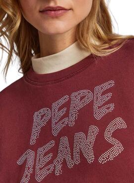 Sweat Pepe Jeans Bailey Bordeaux pour Femme