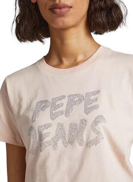 T-Shirt Pepe Jeans Bria Rosa pour Femme