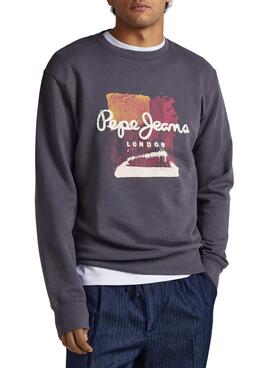 Sweat Pepe Jeans Melbourne Gris pour Homme