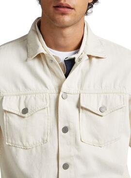 Surchemise Pepe Jeans Dave Natural Beige Homme