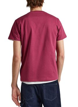 T-Shirt Pepe Jeans Module Rouge pour Homme