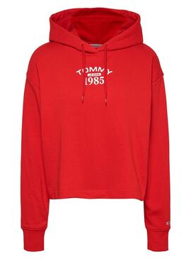 Sweat Tommy Jeans Relaxed Essential Rouge Femme